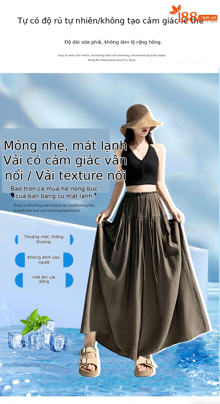 Quần ống rộng nữ cạp cao kiểu Pháp dáng suông rộng — màu đen chi tiết 14