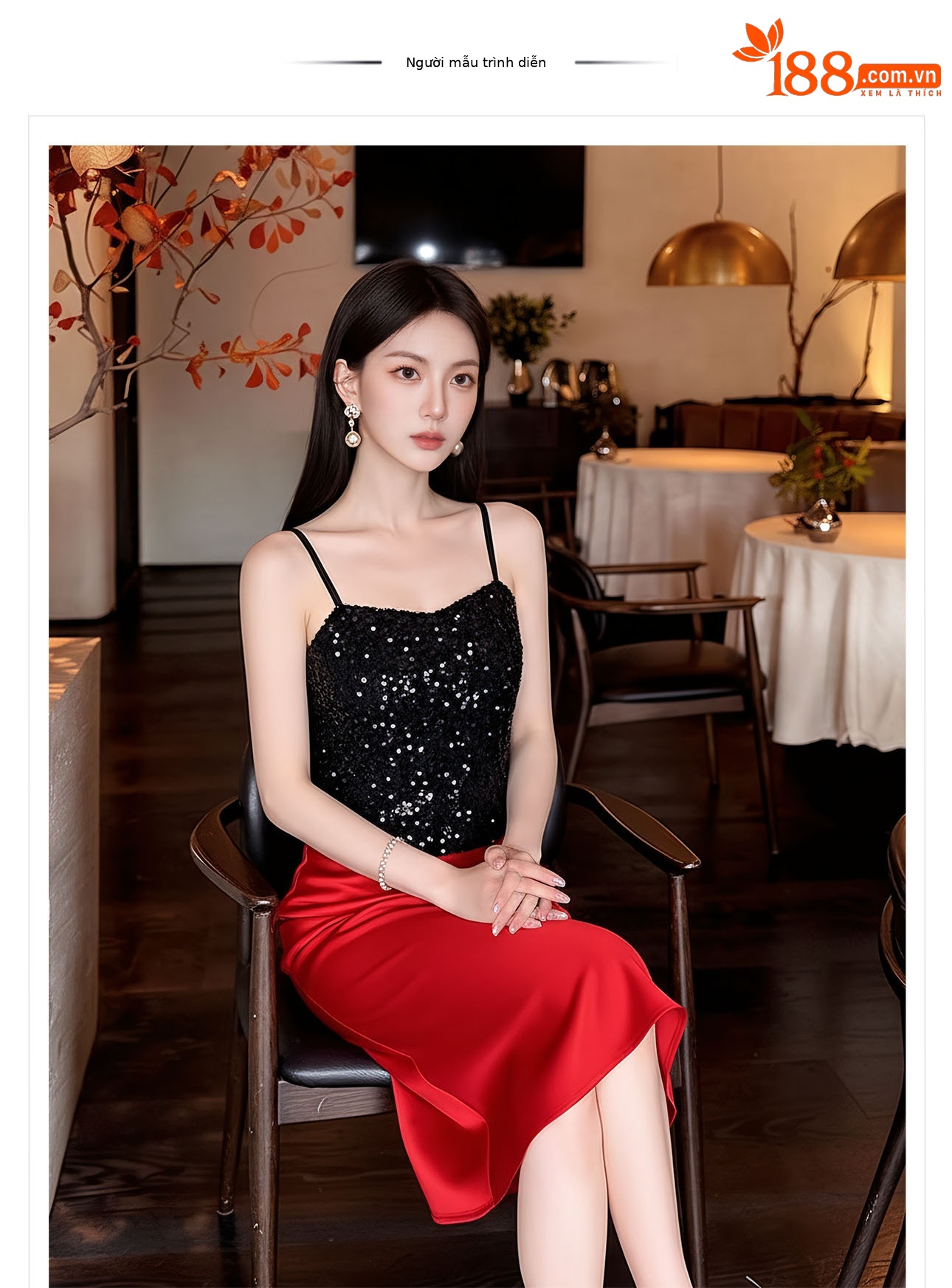 Chân váy xếp ly nữ phong cách Trung Hoa mới, dáng xòe thanh lịch — màu đen, màu xanh hồ, màu hồng, màu hồng đậm chi tiết 1