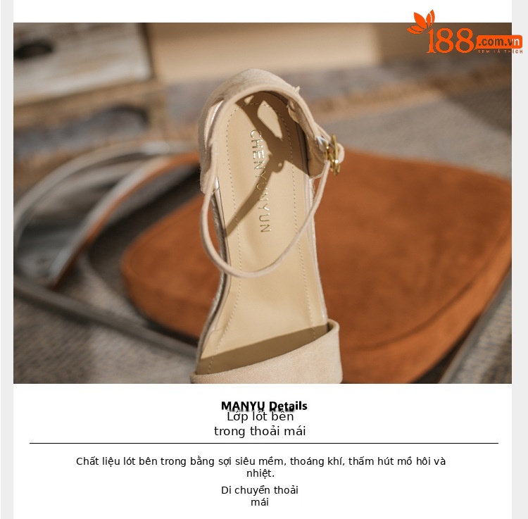 Sandal nữ gót xuồng cao đế dày hở mũi quai đan dây thừng — Xanh lá cây nhạtcolor chi tiết 4