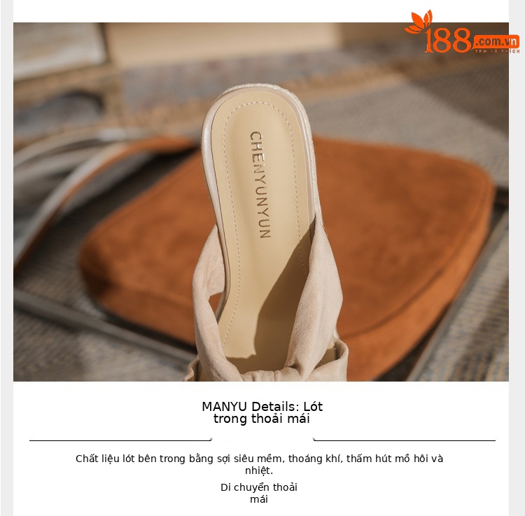 Sandal cao gót nữ hở mũi đế xuồng gót cao 9 cm — Xanh lá cây nhạtcolor chi tiết 4