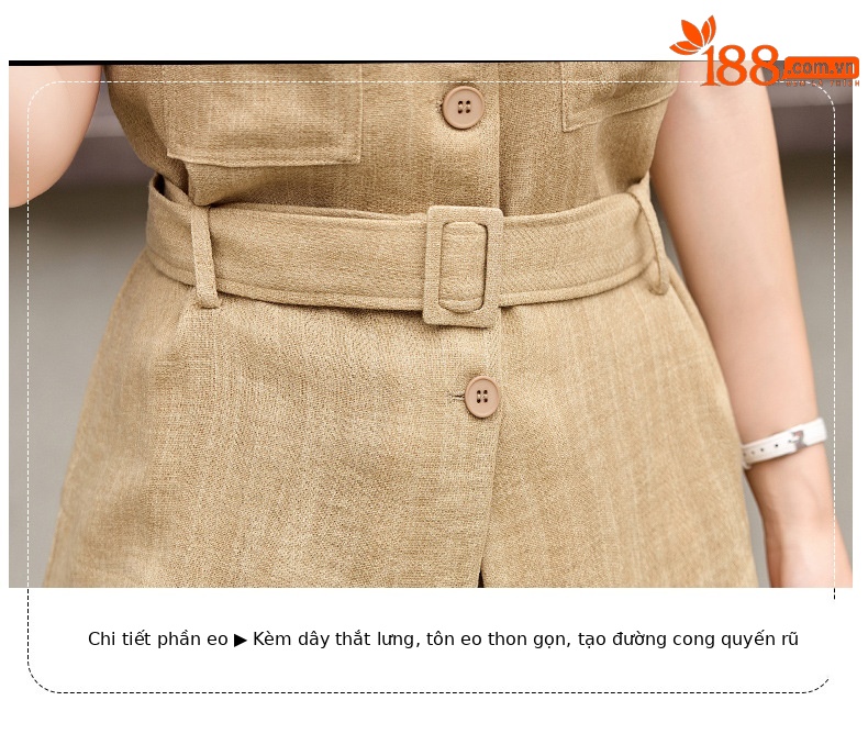 Bộ vest quần ống rộng nữ phối ren dây rút eo 2 món YH6133 — Màu ảnh chi tiết 6