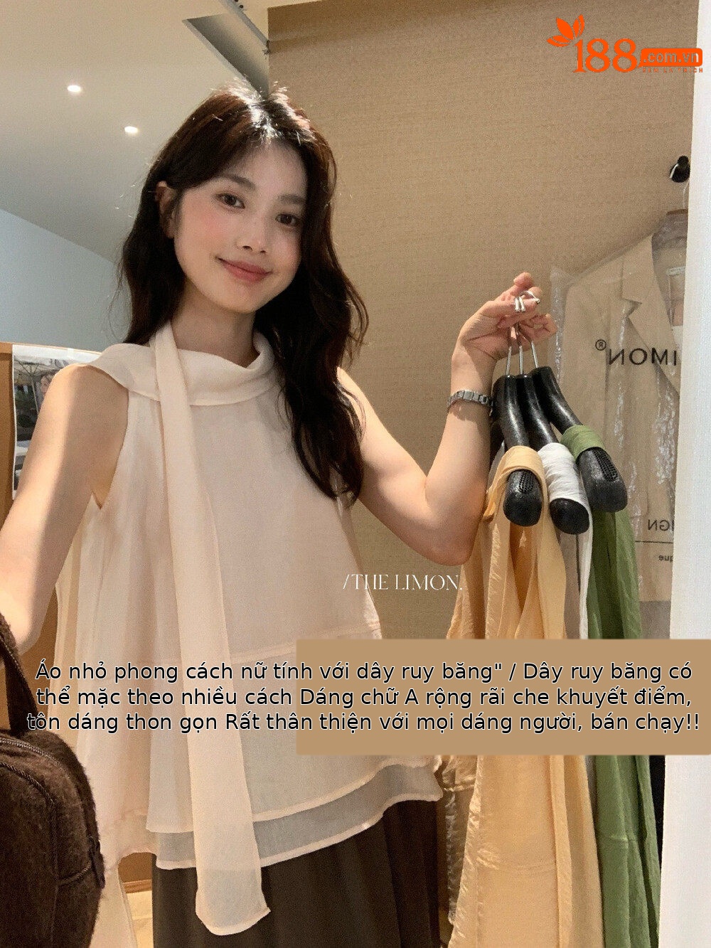 Áo hai dây nữ thiết kế dây rút phối nơ, mặc trước sau đều được, tôn dáng thon gọn — màu hồng, màu cam, màu trắng, xanh lá cây chi tiết 28