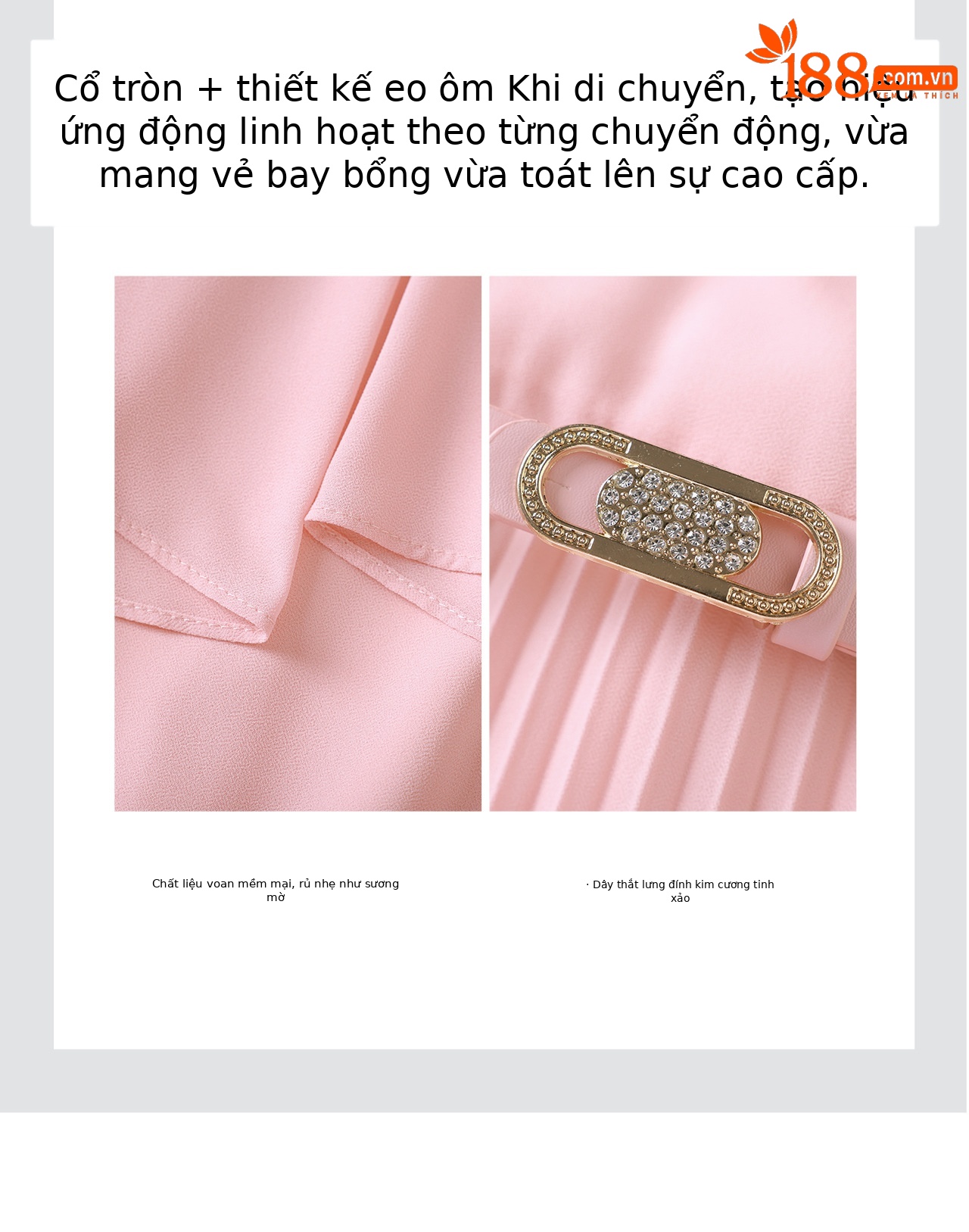 Đầm maxi nữ thắt eo chất liệu chiffon phối lá sen xếp ly — màu đen chi tiết 9