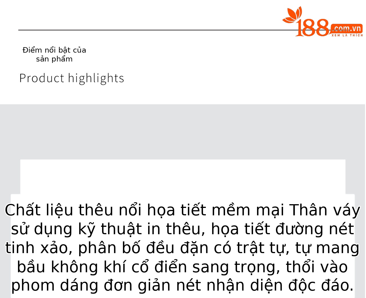 Đầm nữ cotton thêu hoa eo thon dáng suông midi — màu đen chi tiết 7