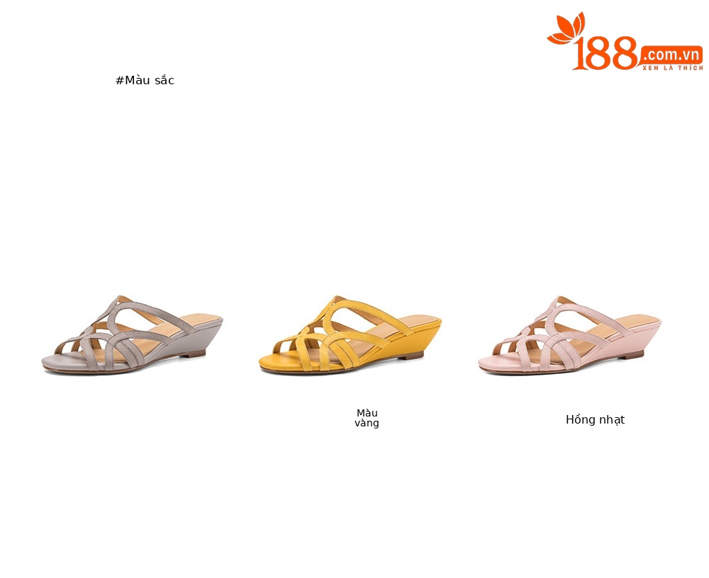 Dép sandal nữ quai chữ V da bò thật, gót thấp 4 cm, hở ngón, phong cách thời trang dạo phố — Hồng nhạt chi tiết 6