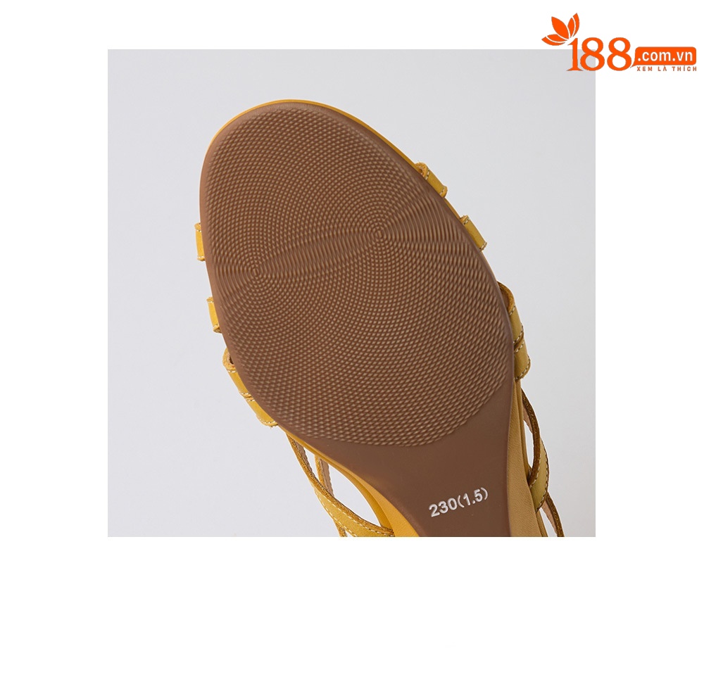 Dép sandal nữ quai chữ V da bò thật, gót thấp 4 cm, hở ngón, phong cách thời trang dạo phố — Hồng nhạt chi tiết 28