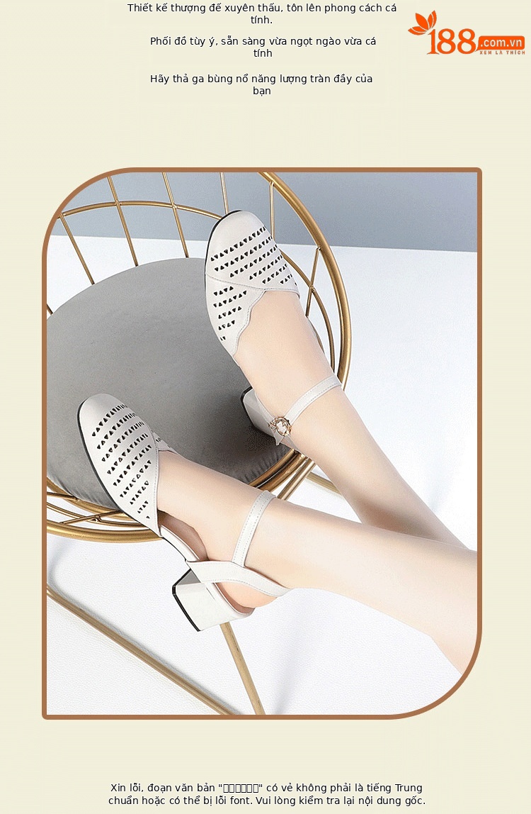 Sandal nữ hở gót mũi nhọn da thật gót thấp đi làm — Mơ【Kiểu hở gót】 chi tiết 2