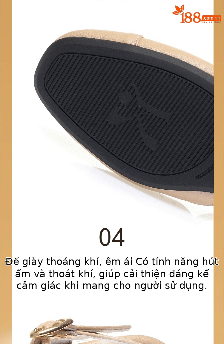 Sandal nữ hở gót mũi nhọn da thật gót thấp đi làm — Mơ【Kiểu hở gót】 chi tiết 7