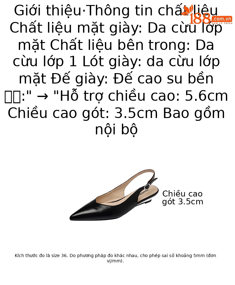 Sandal cao gót nữ mũi nhọn quai hậu đế xuồng gót 7.5 cm — Hồng nhạt 7.5cm, Hồng nhạt 3.5cm, Trắng kem 7.5cm, Đen 3.5cm chi tiết 23