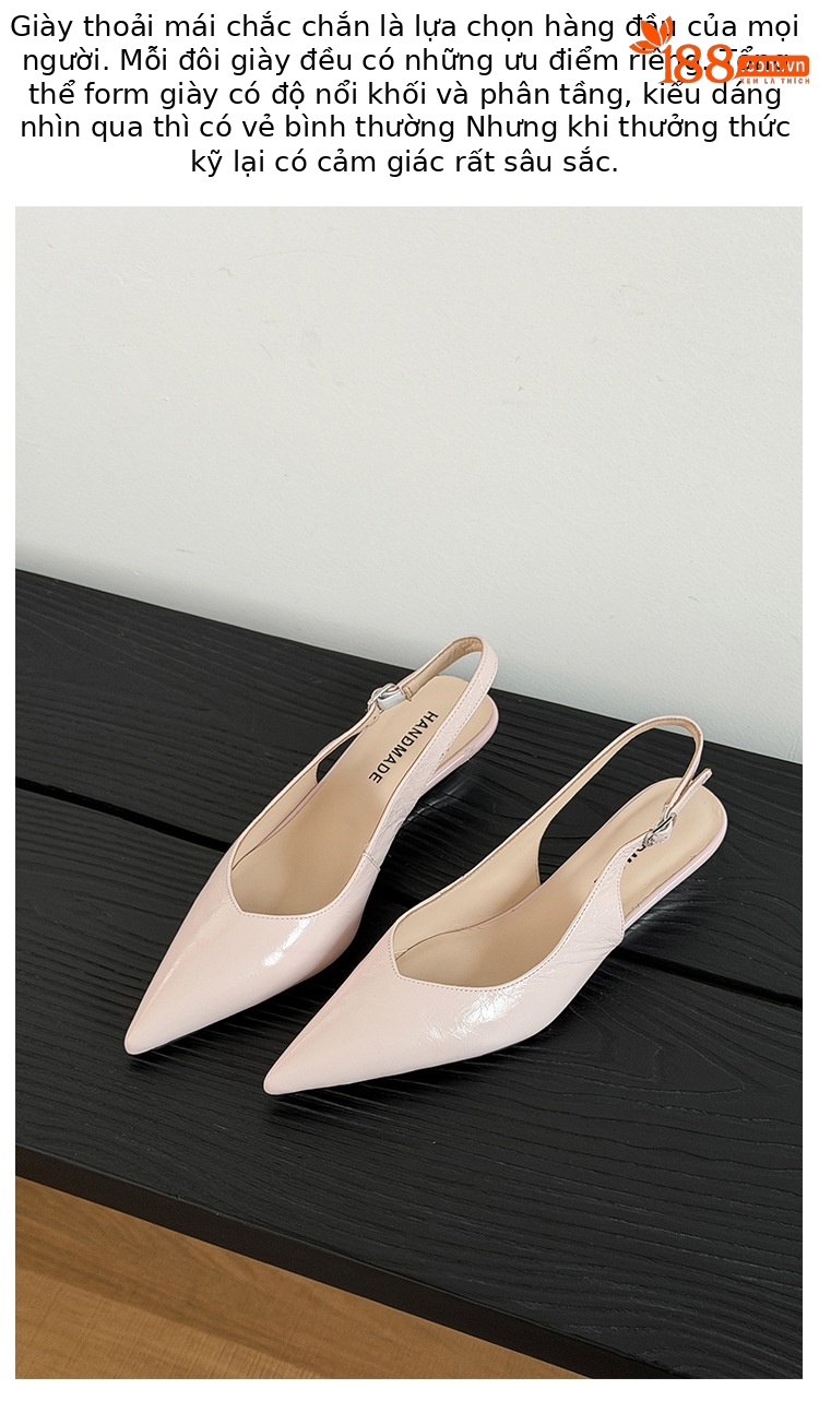 Sandal cao gót nữ mũi nhọn quai hậu đế xuồng gót 7.5 cm — Hồng nhạt 7.5cm, Hồng nhạt 3.5cm, Trắng kem 7.5cm, Đen 3.5cm chi tiết 30