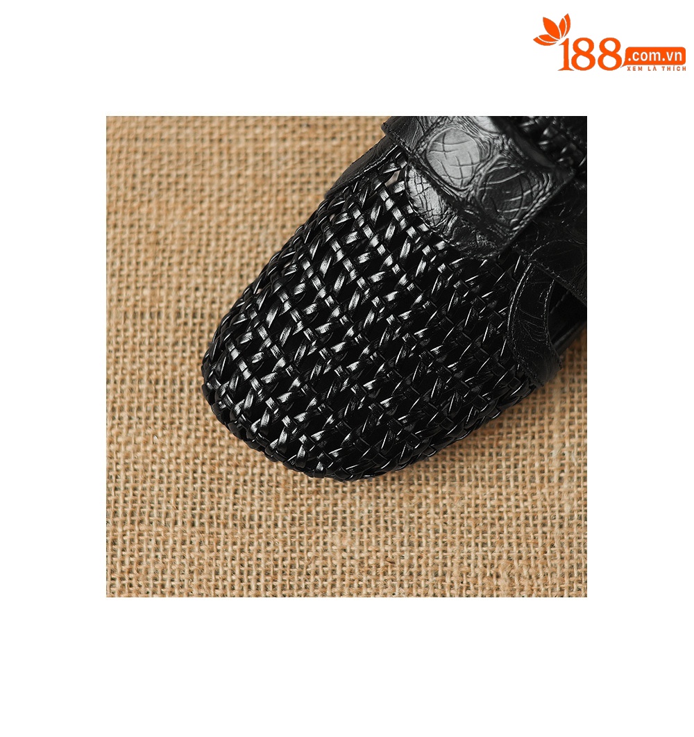 Sandal nữ quai chữ V mũi kín phong cách vintage gót thấp — đen chi tiết 21