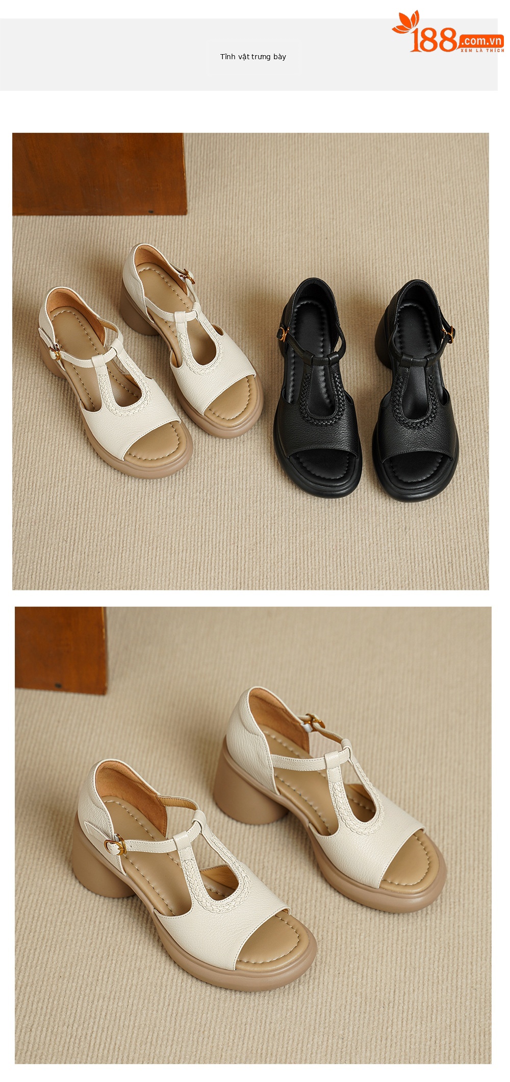 Sandal cao gót nữ quai ngang da cừu gót dày 7 cm, kiểu dáng thời trang — đen chi tiết 12