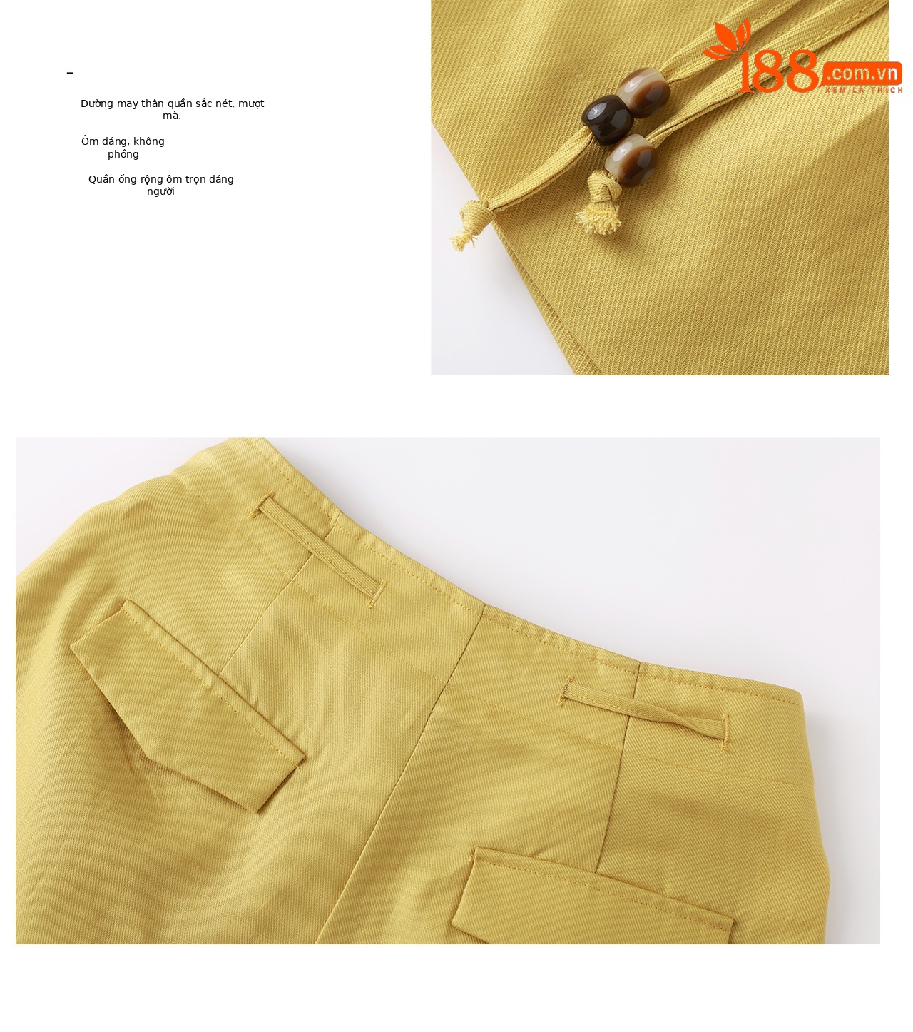 Quần short nữ cạp cao dây buộc phong cách quốc phong rộng thùng thình đính cườm — Xanh lông mòng đen chi tiết 8