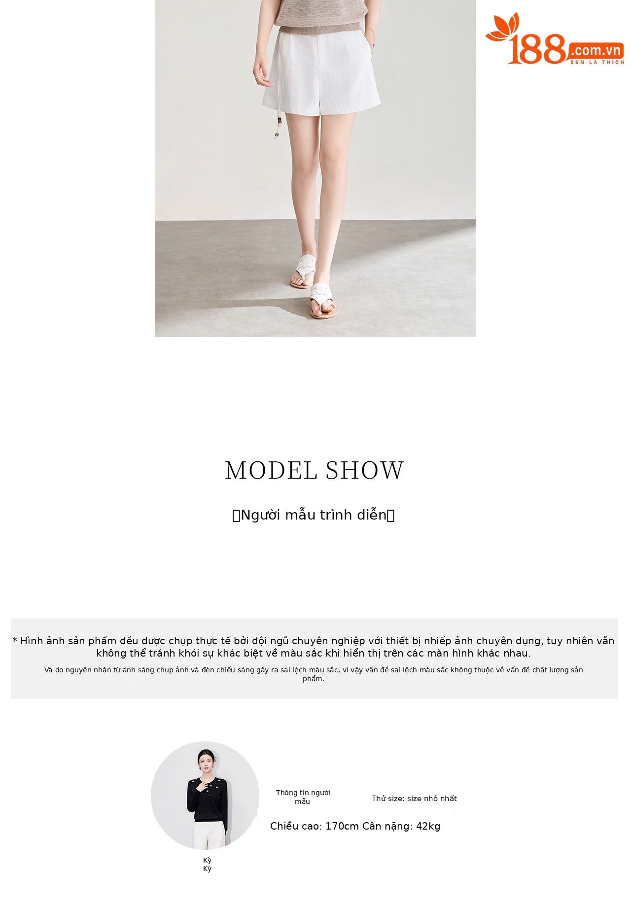 Quần short nữ cạp cao dây buộc phong cách quốc phong rộng thùng thình đính cườm — Xanh lông mòng đen chi tiết 9
