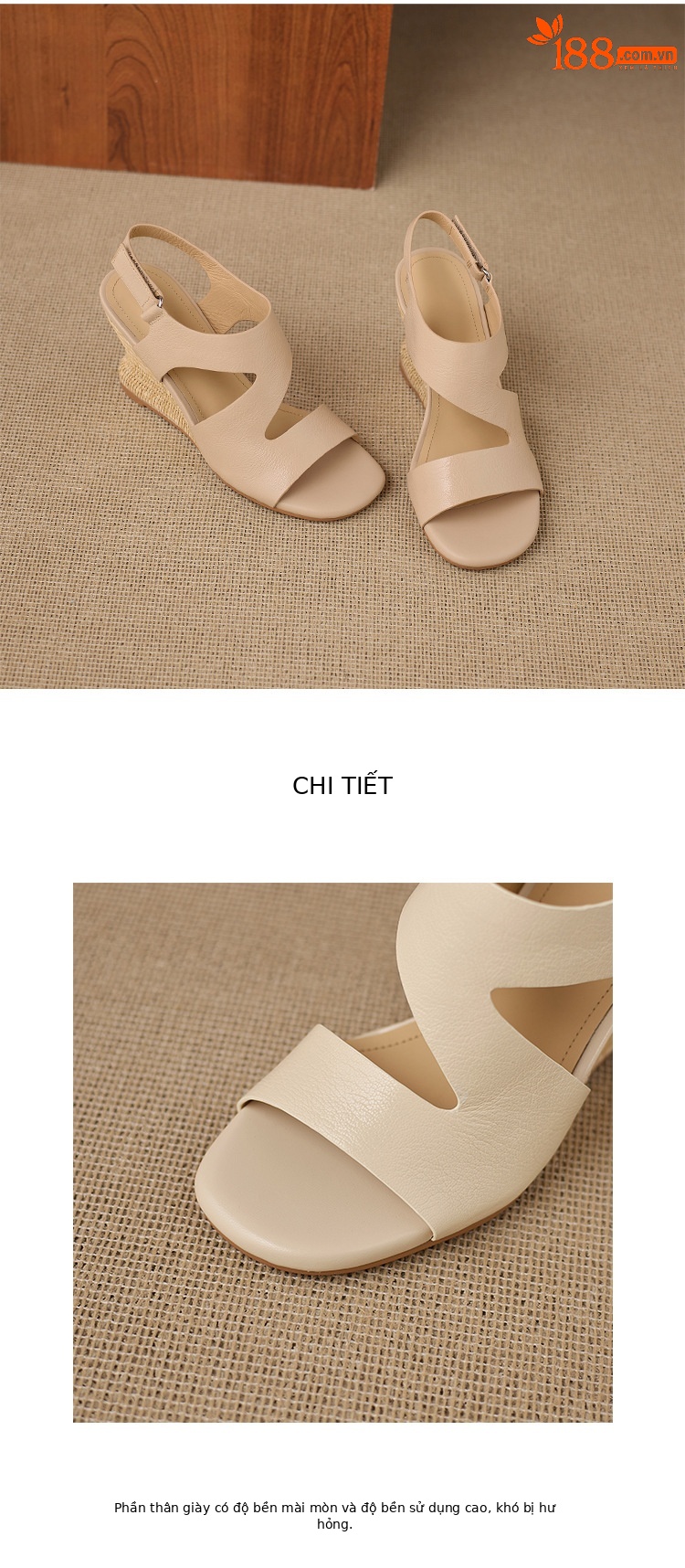 Sandal cao gót nữ quai ngang mũi hở chất liệu da cừu, đế cao gót bọc cói, khóa dán tiện lợi — màu trắng ngà, màu mơ chi tiết 14