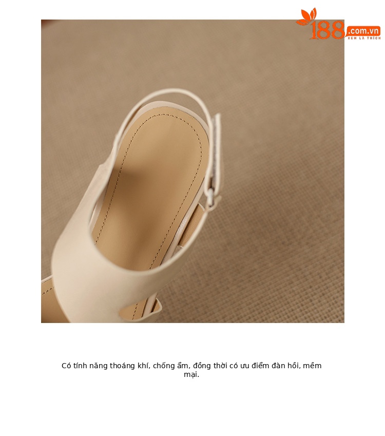 Sandal cao gót nữ quai ngang mũi hở chất liệu da cừu, đế cao gót bọc cói, khóa dán tiện lợi — màu trắng ngà, màu mơ chi tiết 16
