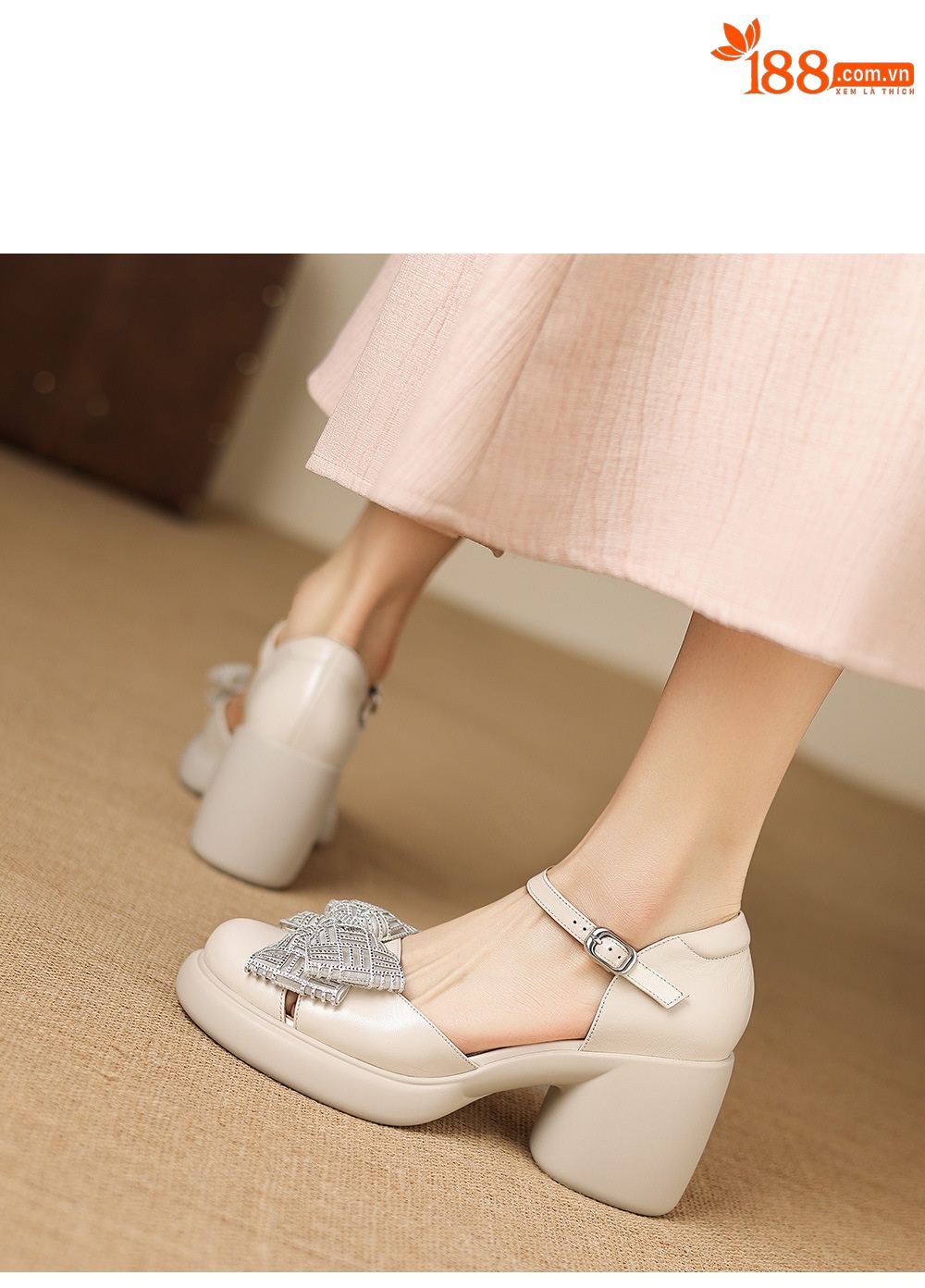 Sandal cao gót nữ mũi nhọn quai ngang đế dày gót 7 cm — đen chi tiết 13