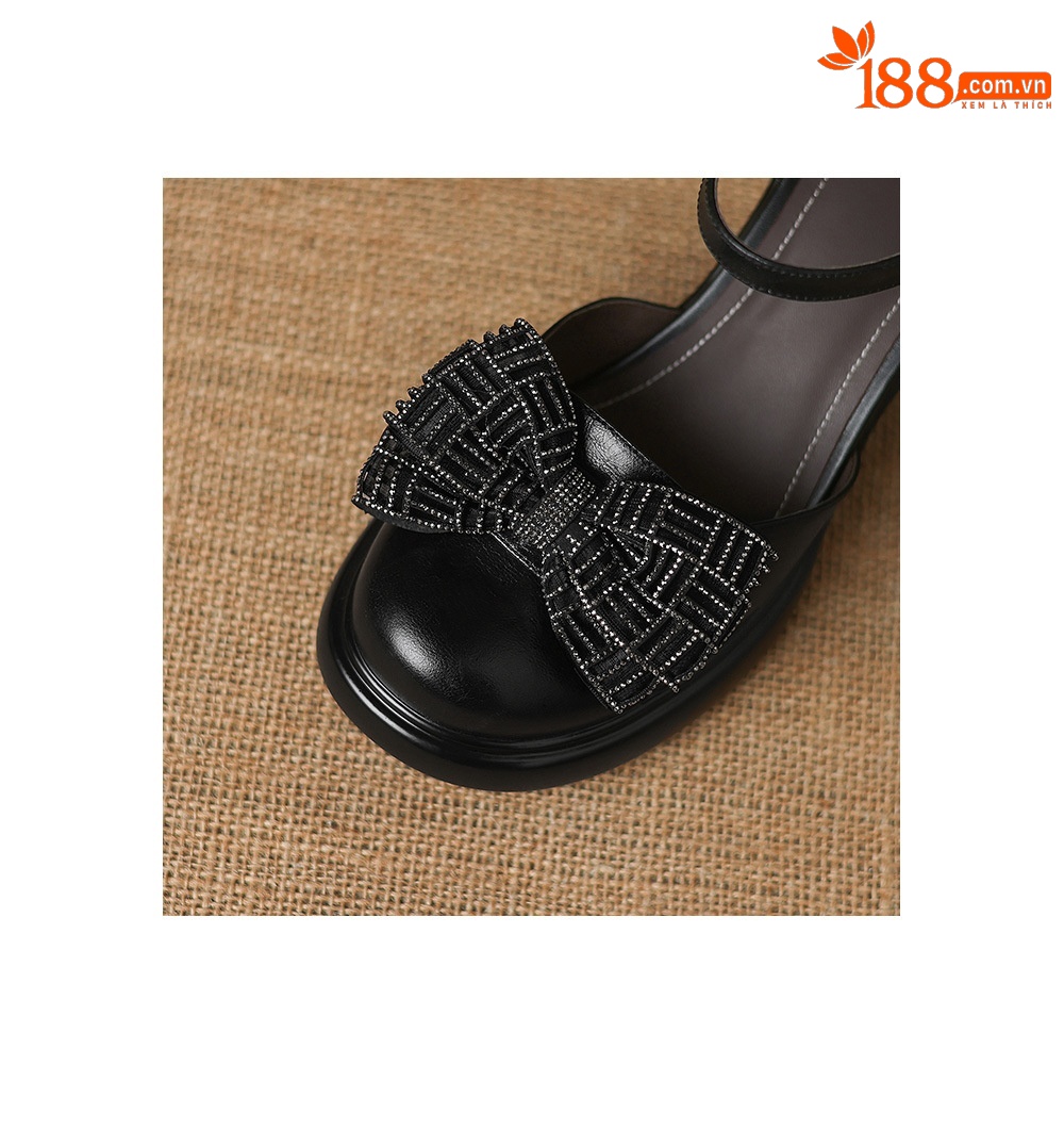 Sandal cao gót nữ mũi nhọn quai ngang đế dày gót 7 cm — đen chi tiết 22