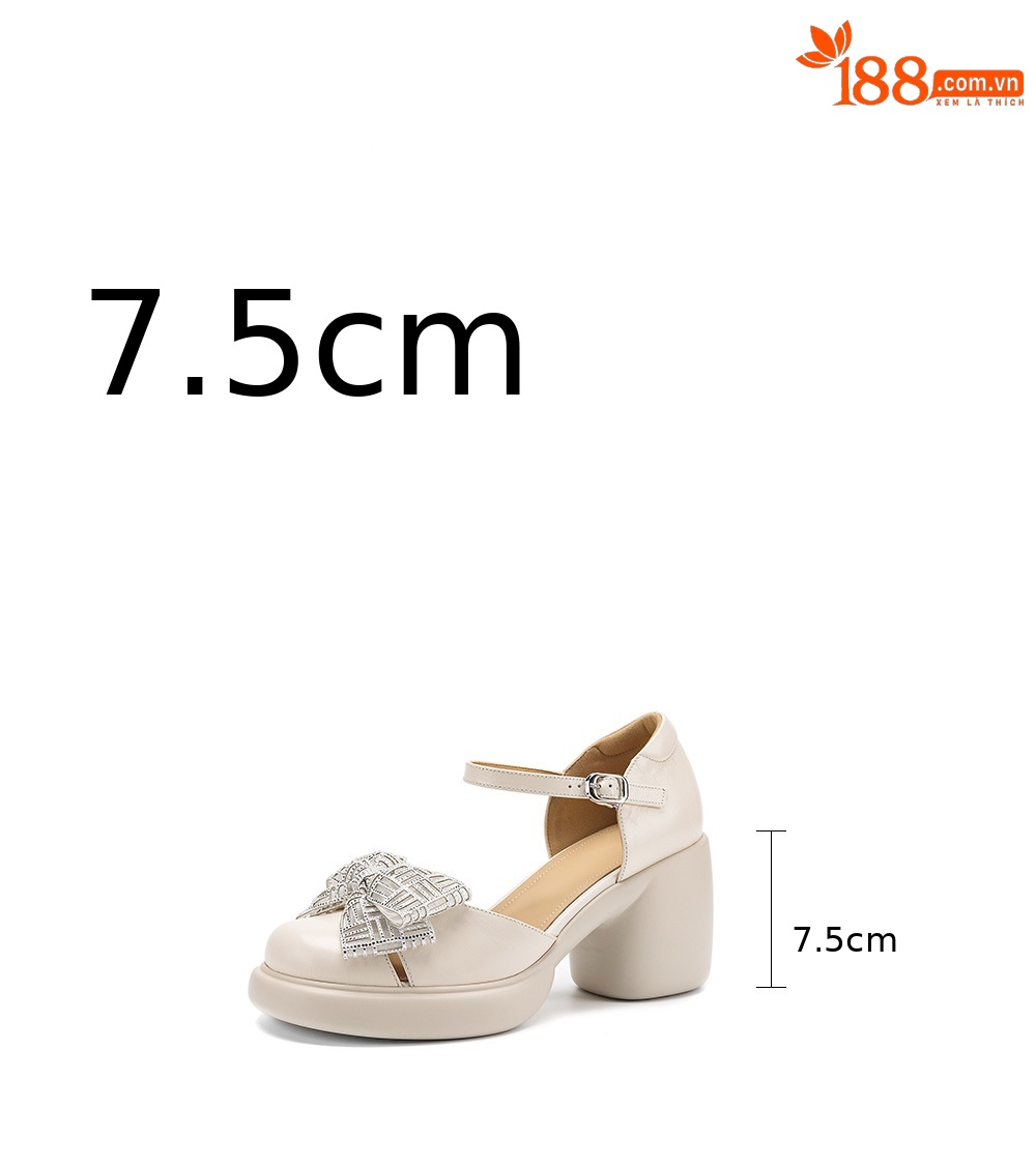 Sandal cao gót nữ mũi nhọn quai ngang đế dày gót 7 cm — đen chi tiết 3