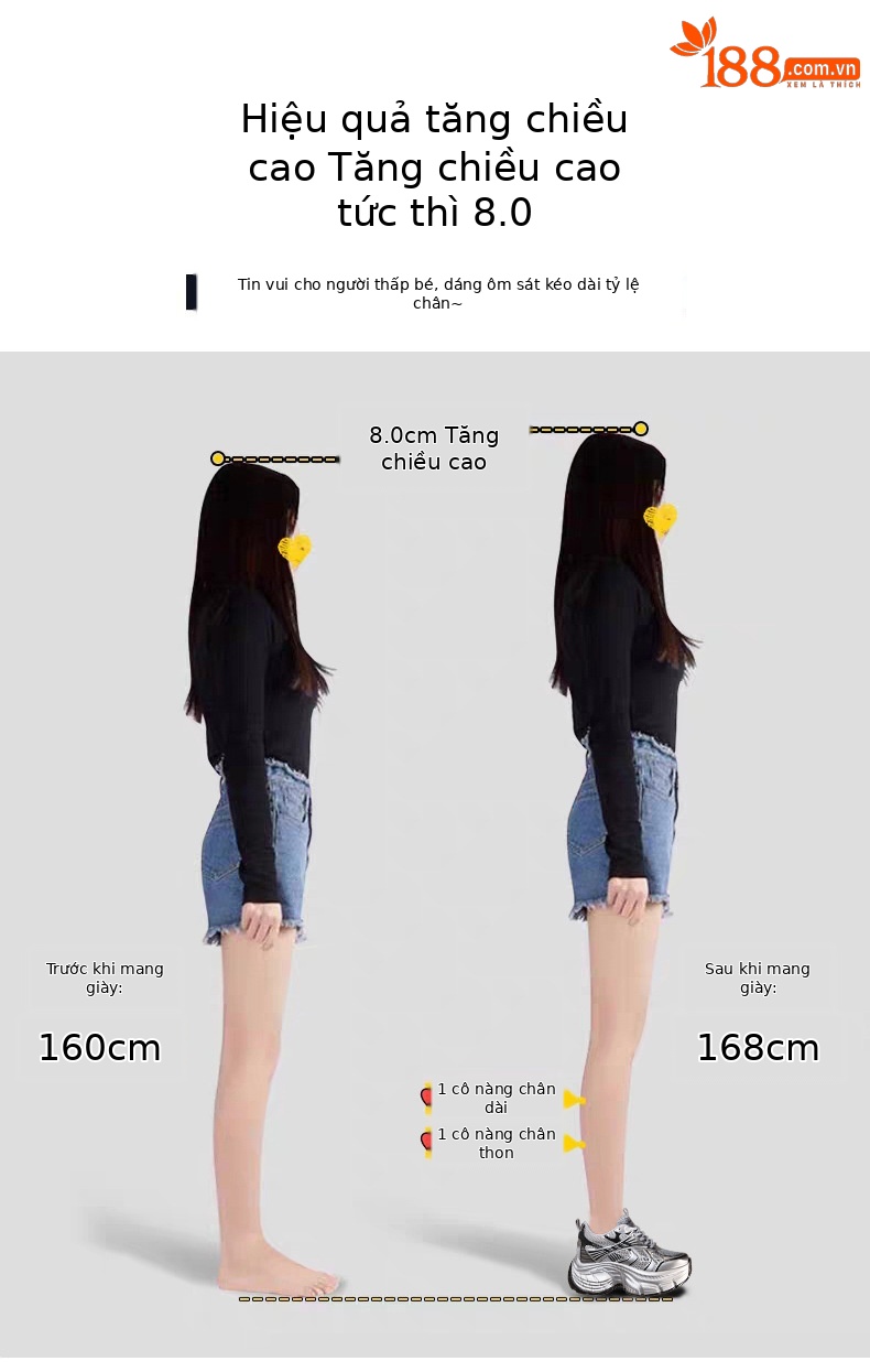 Giày sneaker nữ đế dày tăng chiều cao lưới thoáng khí phong cách dad shoes — xanh lam chi tiết 4