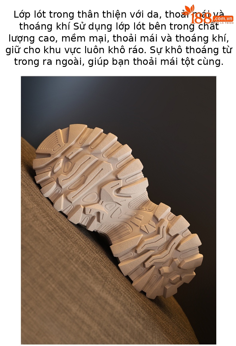 Giày sneaker nữ chunky đế dày đính đá pha lê thời trang — màu be chi tiết 9