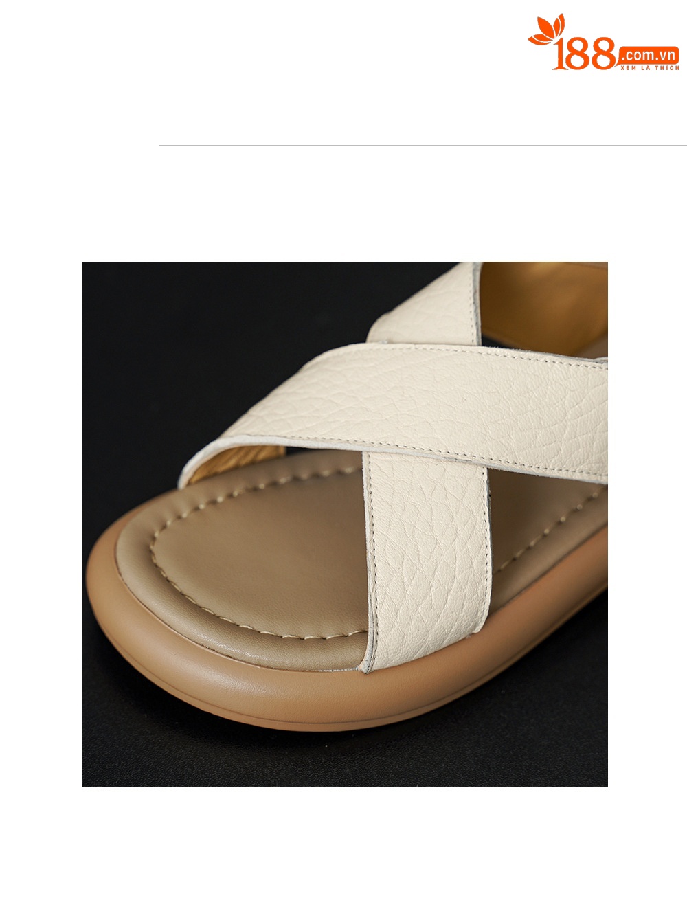Sandal nữ hở mũi đế dày da cừu phong cách đơn giản, quai dán tiện lợi — màu be chi tiết 22