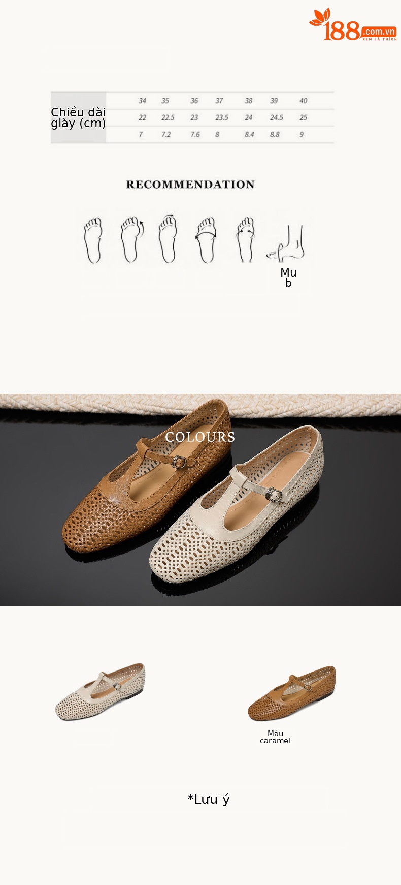 Sandal nữ da cừu đế bệt quai chữ T mũi kín hở lỗ thoáng khí — Màu caramel chi tiết 5