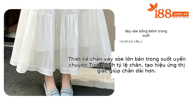 Chân váy hoa nữ dáng chữ A cạp cao kiểu Pháp suông dài — Màu xanh lá cây Halo nhuộm chi tiết 5