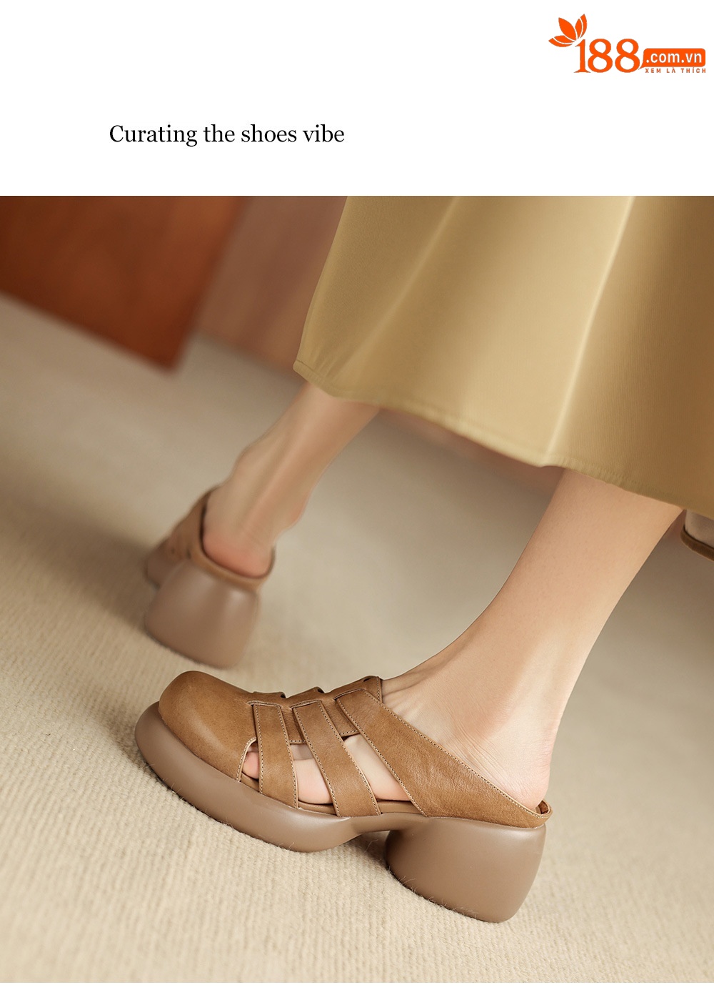 Sandal cao gót nữ mũi hở phong cách La Mã đế dày 6 cm — đen chi tiết 4