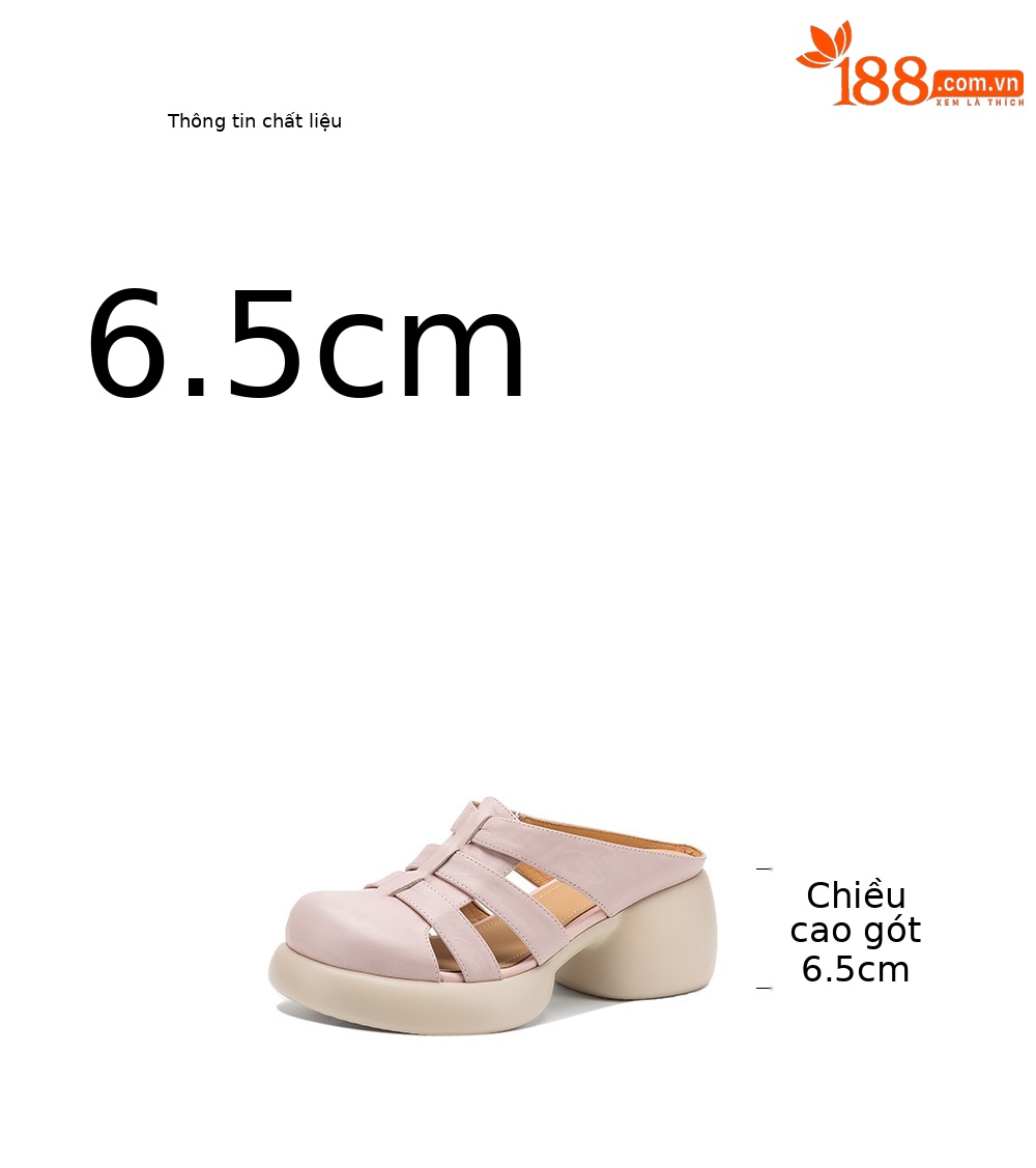 Sandal cao gót nữ mũi hở phong cách La Mã đế dày 6 cm — đen chi tiết 2