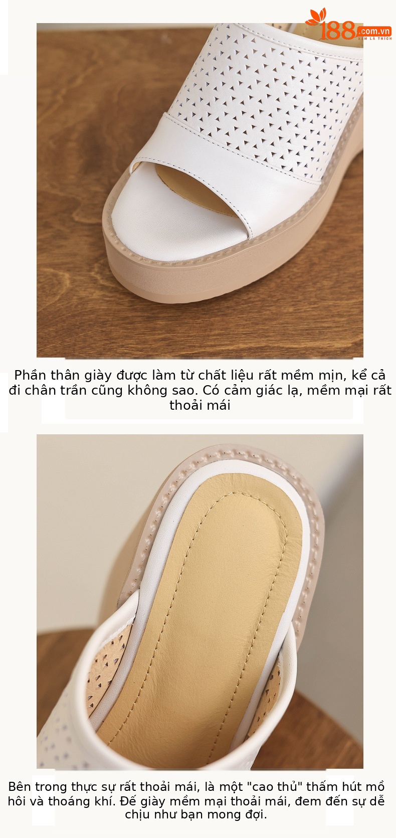 Dép sandal nữ quai chữ V đế xuồng cao gót 9 cm, phối váy dạo phố — màu trắng ngà, màu mơ chi tiết 3