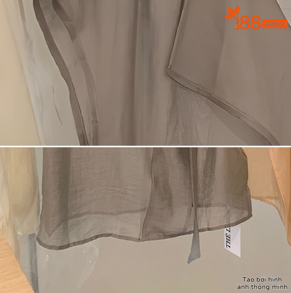 Áo sơ mi nữ linen cổ V tay dài phối dây rua, thiết kế thanh lịch mùa hè 2026 — Bột cam, xanh lá cây, màu xám, màu mơ chi tiết 9