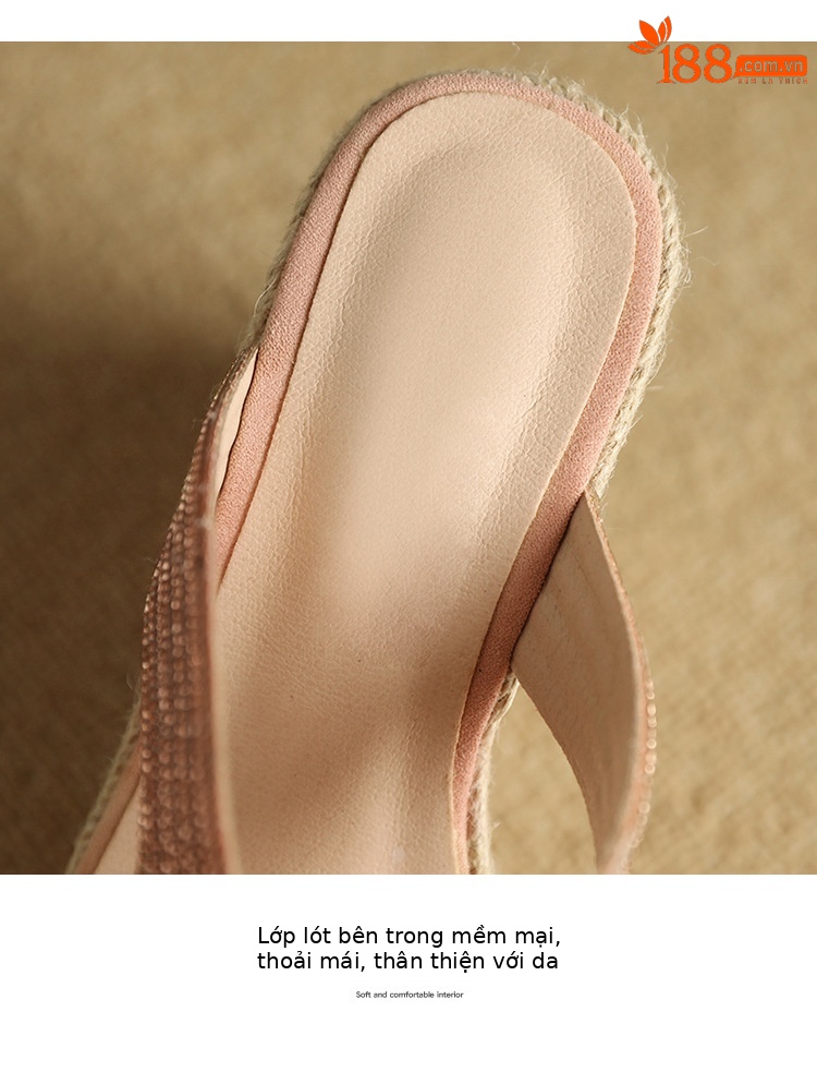 Sandal cao gót nữ hở mũi gót xuồng 10cm đính đá — màu hồng, màu mơ chi tiết 13