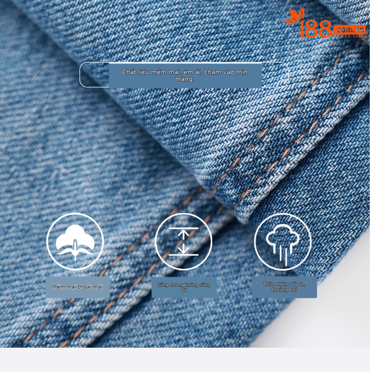 Quần jean ống rộng vải Tencel cotton phong cách retro, dáng suông rũ nhẹ mùa hè — xanh lam chi tiết 12