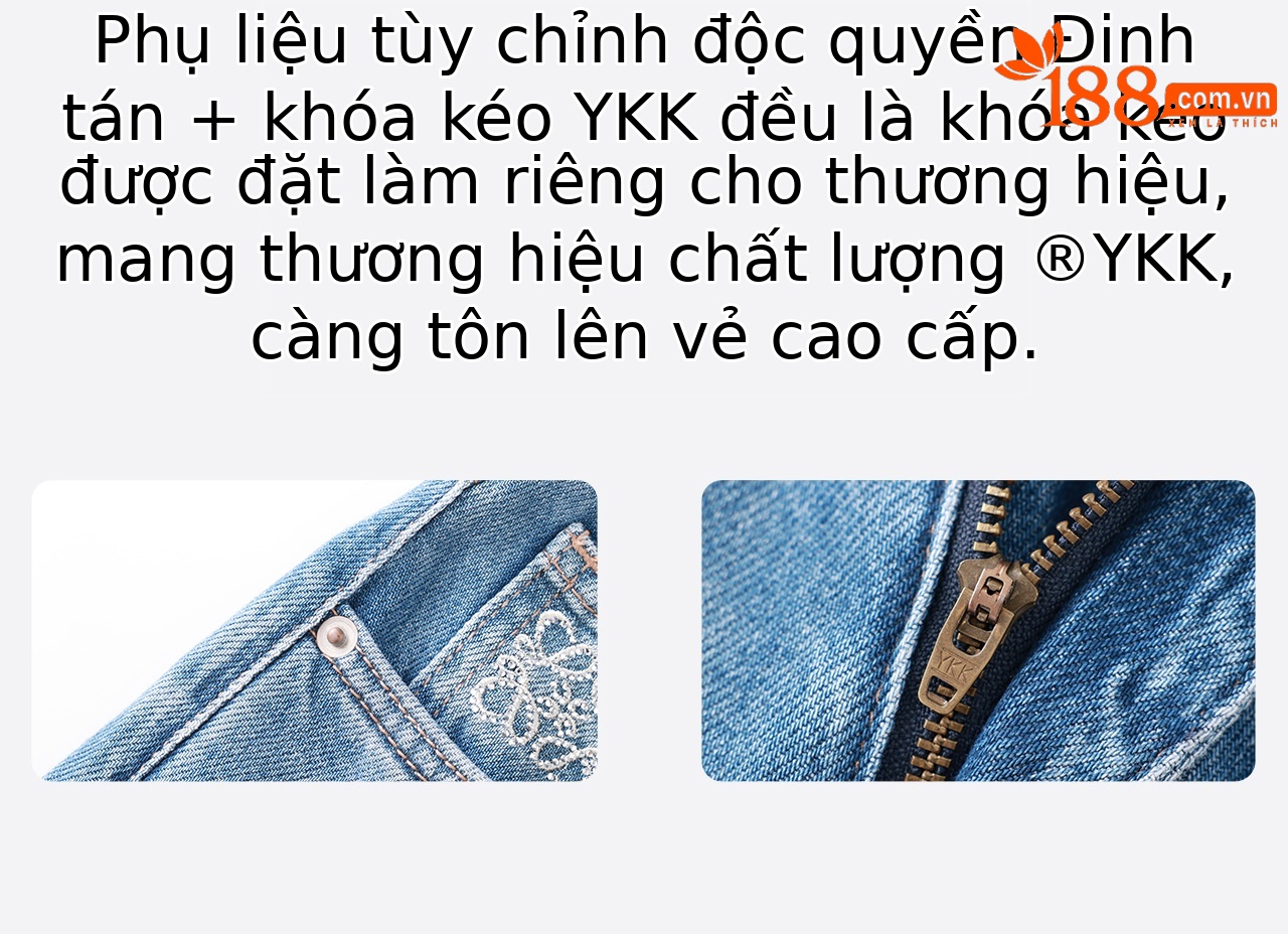 Quần jean ống rộng vải Tencel cotton phong cách retro, dáng suông rũ nhẹ mùa hè — xanh lam chi tiết 13