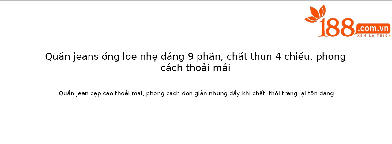 Quần jean nữ ống loe cạp cao co giãn bốn chiều vải cotton siêu mẫu — xanh lam chi tiết 1