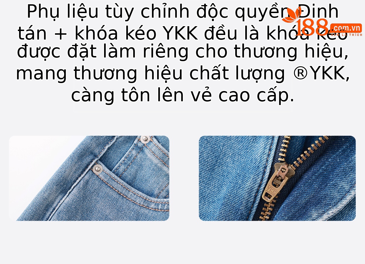 Quần jean nữ ống loe cạp cao co giãn bốn chiều vải cotton siêu mẫu — xanh lam chi tiết 13