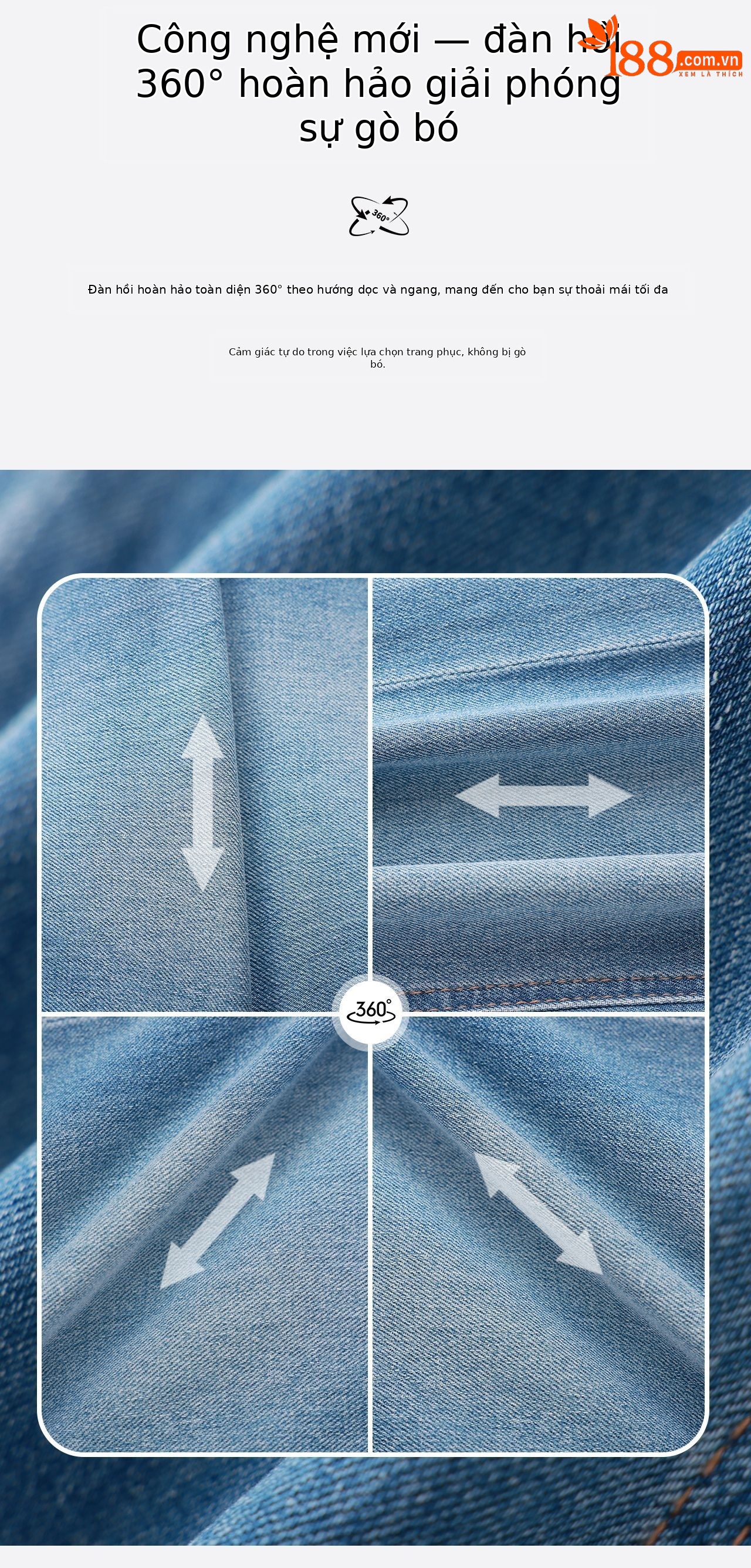 Quần jean nữ ống loe cạp cao co giãn bốn chiều vải cotton siêu mẫu — xanh lam chi tiết 14
