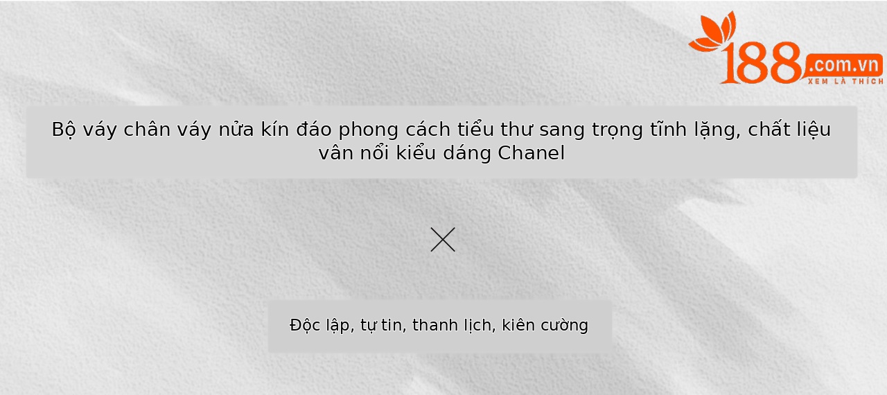 Bộ áo ngắn tay và chân váy midi phong cách tiểu hương nữ thanh lịch — màu đen chi tiết 1