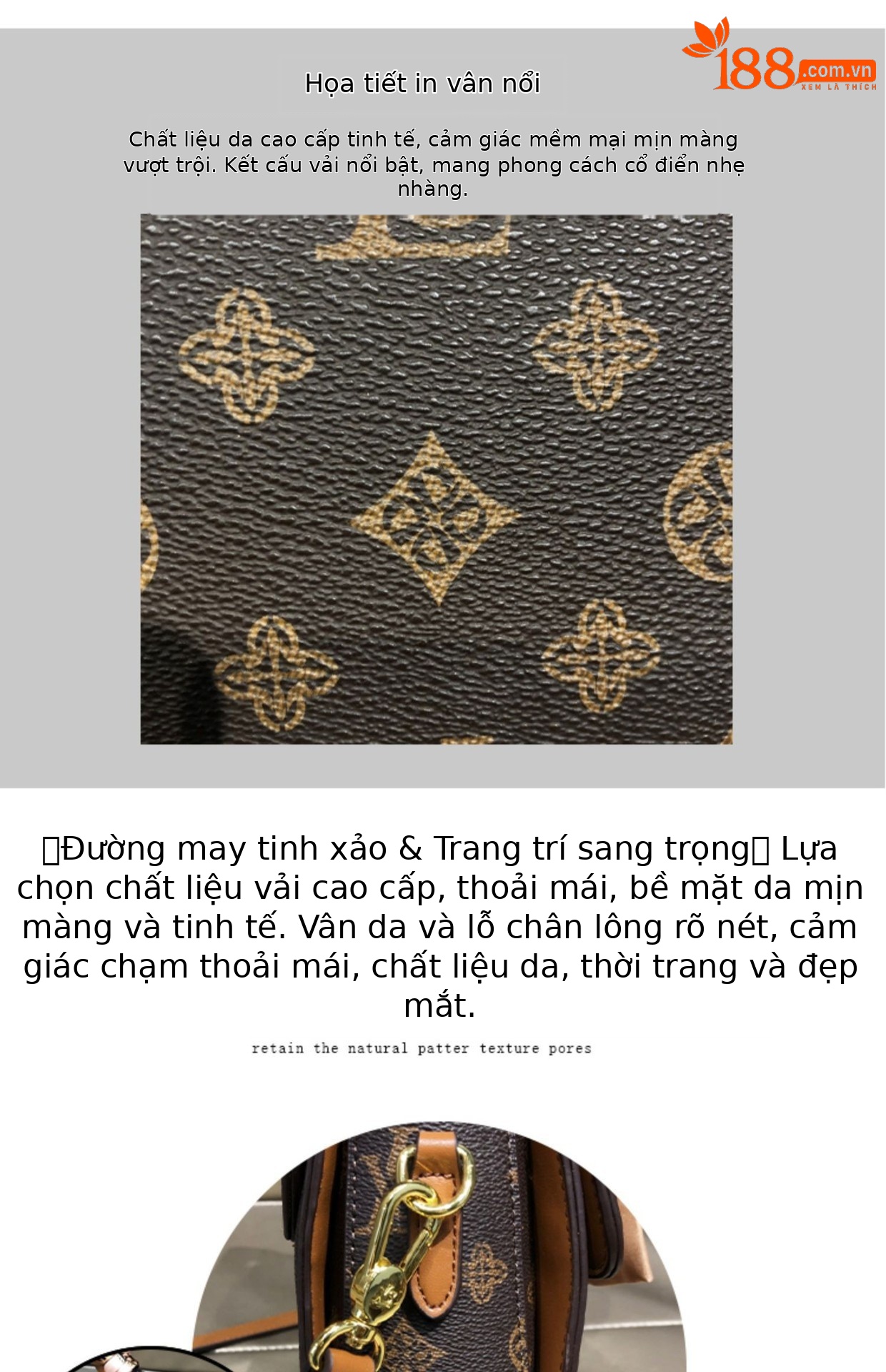 Túi đeo chéo nữ da thật dáng vuông nhỏ gọn — Cà phê cỡ nhỏ với màu nâu, chống hàng giả, Màu cà phê trumpet chi tiết 4