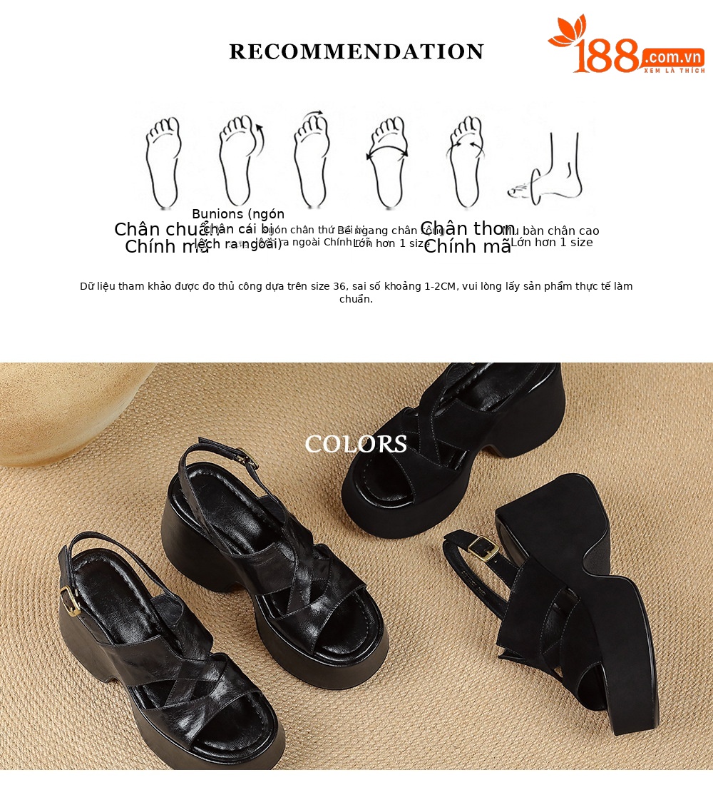 Sandal cao gót nữ đế platform da lộn quai ngang gót 9 cm — Da cừu đen lật, Da cừu đen chi tiết 3