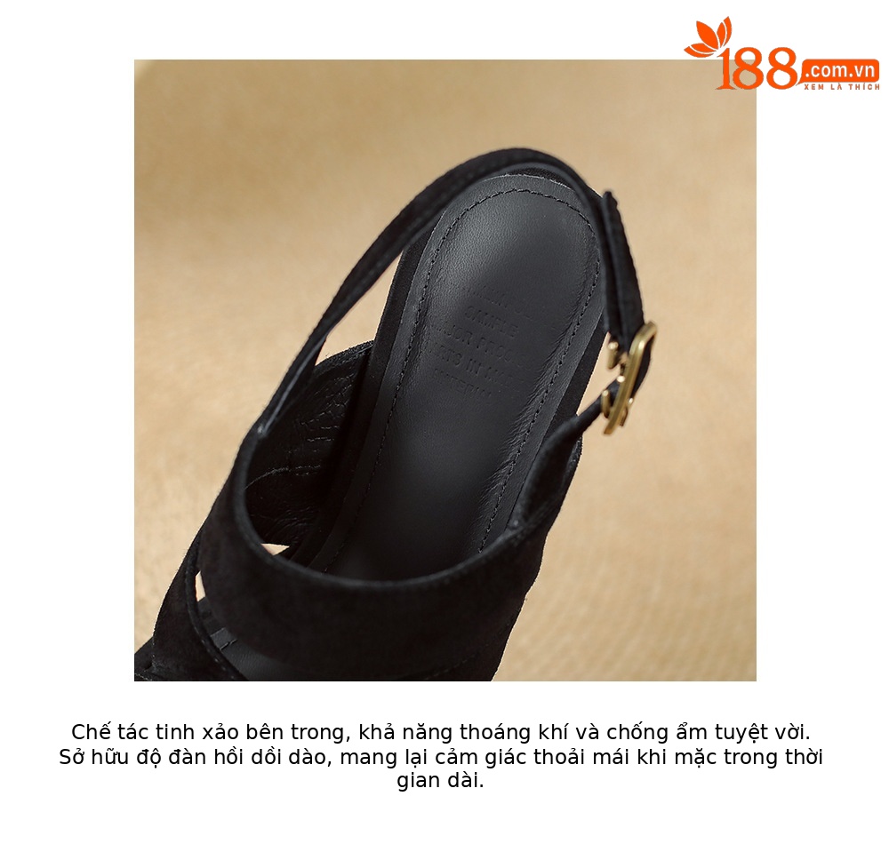 Sandal cao gót nữ hở mũi gót vuông 12 cm, quai ngang đế platform — màu đen, màu mơ chi tiết 19