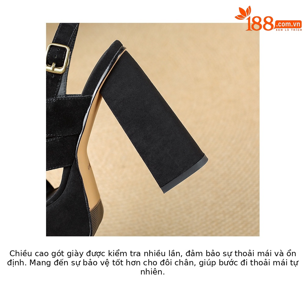 Sandal cao gót nữ hở mũi gót vuông 12 cm, quai ngang đế platform — màu đen, màu mơ chi tiết 20