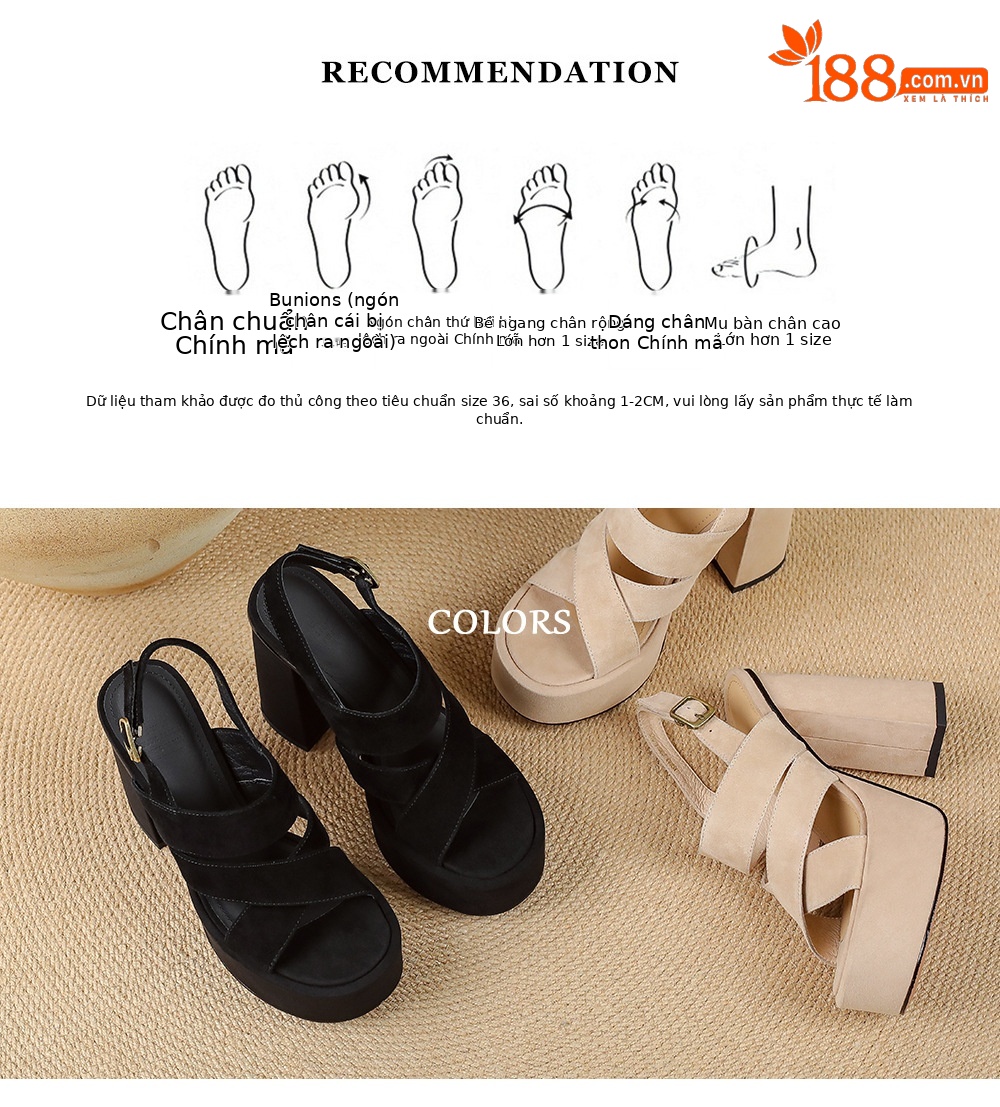 Sandal cao gót nữ hở mũi gót vuông 12 cm, quai ngang đế platform — màu đen, màu mơ chi tiết 3