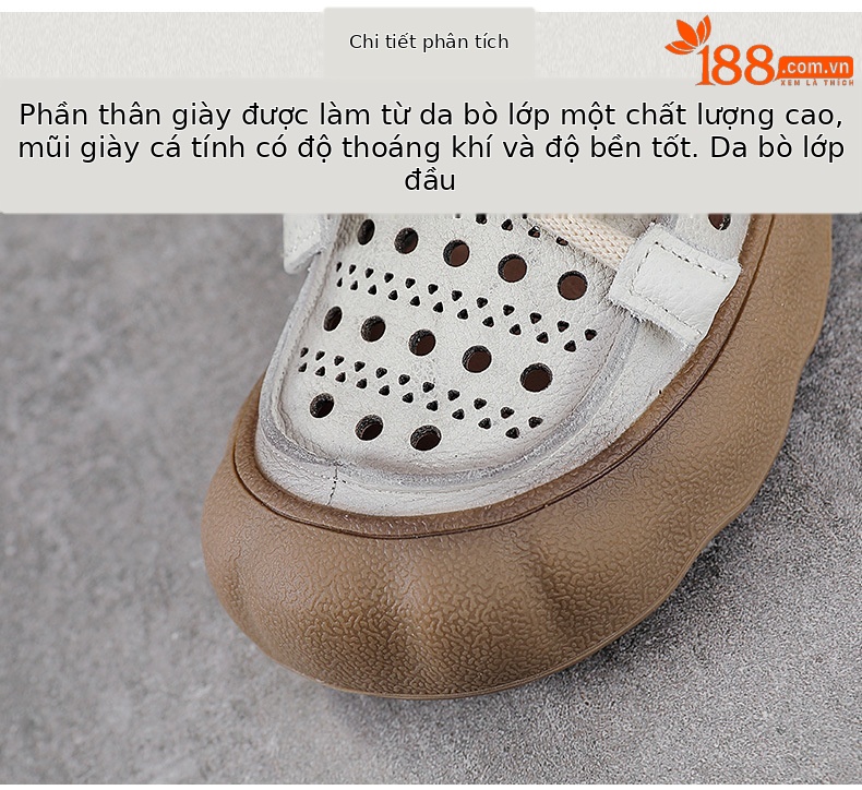 Giày lười nữ da bò mũi vuông đế mềm phong cách cổ điển — màu nâu chi tiết 4