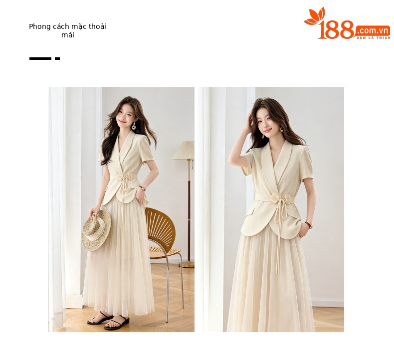 Set vest chân váy nữ công sở phong cách tiểu thư sang trọng, form ôm gọn dáng — Màu ảnh chi tiết 2
