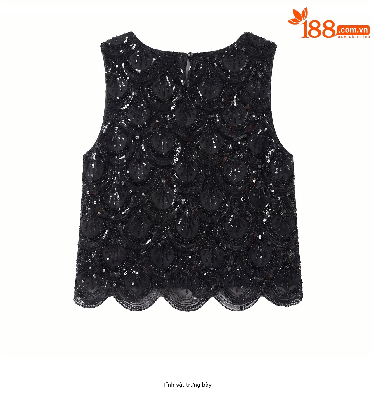 Áo hai dây nữ đính cườm sequin cao cấp phong cách Pháp — màu đen chi tiết 24