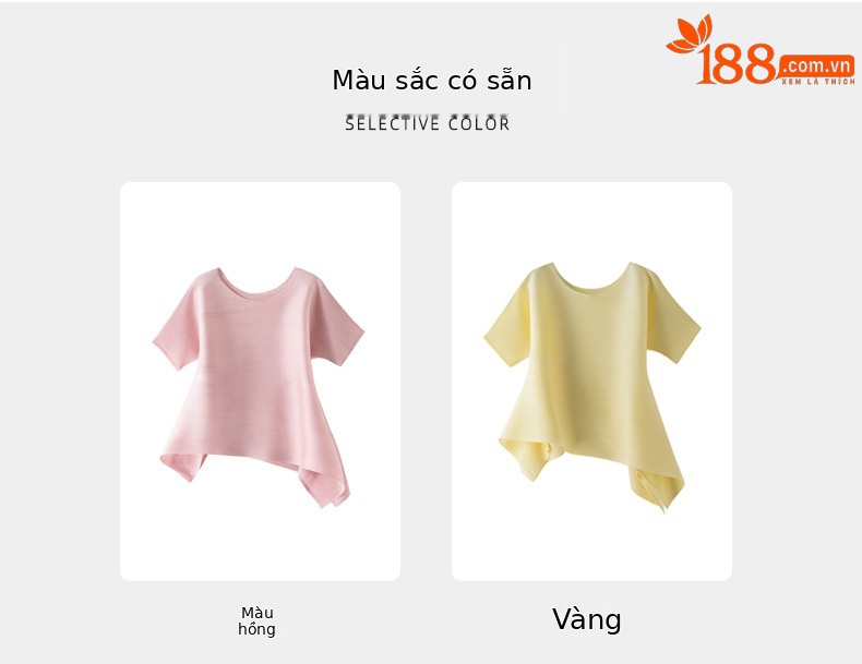 Áo thun nữ tay dơi xếp ly phối màu trơn, thiết kế gấu lệch độc đáo — màu đen chi tiết 2