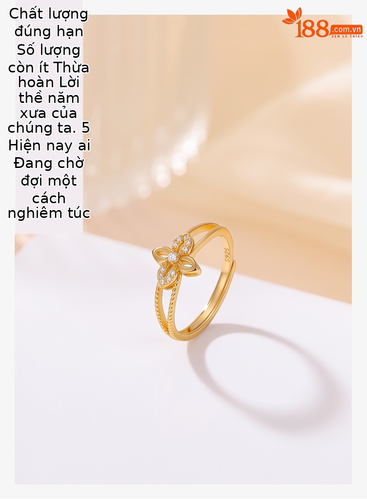 Nhẫn nữ bạc S925 mạ vàng hai màu hình bốn lá cỏ — Loại bạc chi tiết 1
