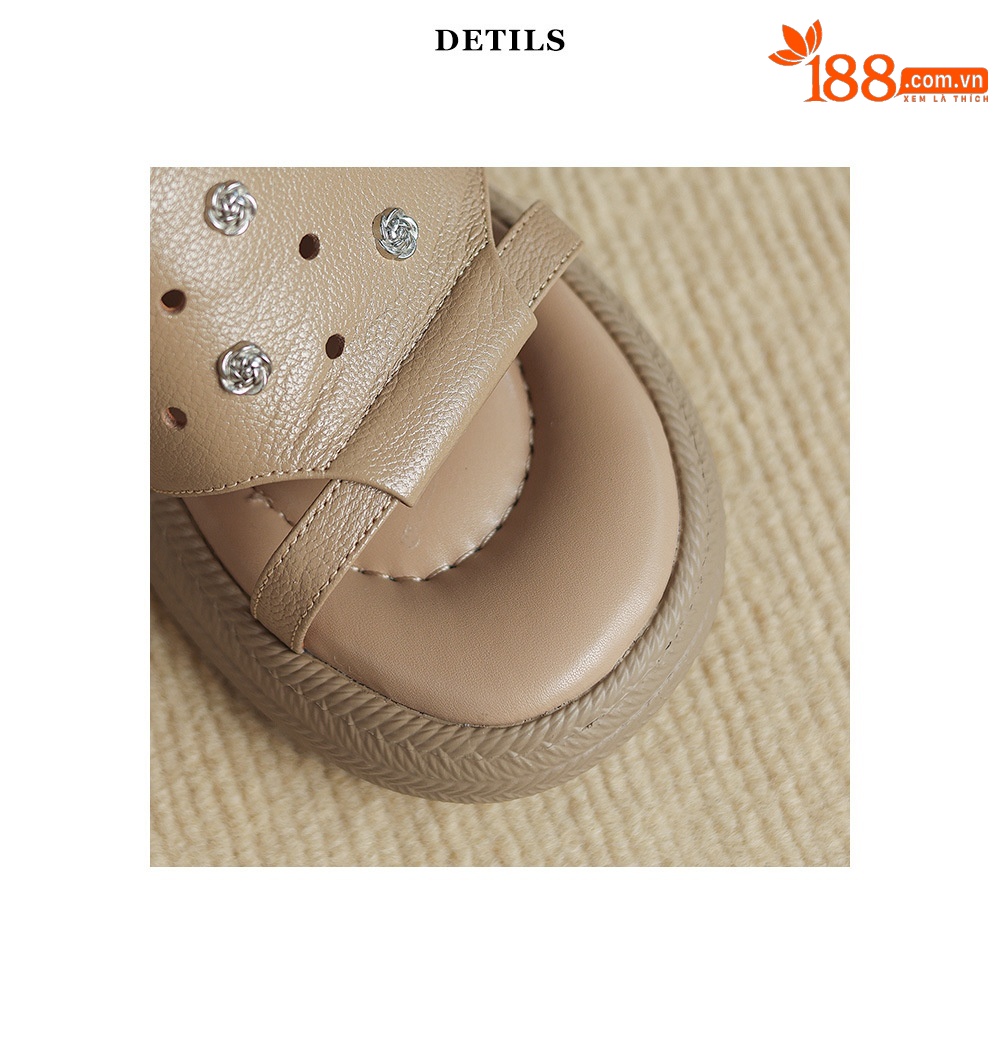Sandal cao gót nữ hở mũi phong cách hoa, gót 6 cm — màu trắng ngà chi tiết 17